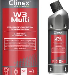 Doskonały żel do mycia łazienek urządzeń sanitarnych fug CLINEX W3 Multi 1L Clinex