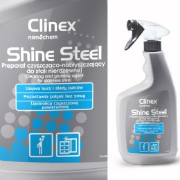 Preparat do czyszczenia i nabłyszczania mebli i urządzeń ze stali nierdzewnej CLINEX Shine Steel 650ML Clinex