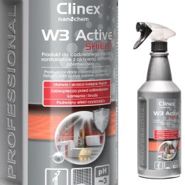 Preparat do mycia łazienki ubikacji usuwa rdzę kamień osady z mydła CLINEX W3 Active SHIELD 1L Clinex