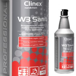 Płyn koncentrat do mycia glazury podłóg ścian w sanitariatach łazienkach CLINEX W3 Sanit 1L Clinex