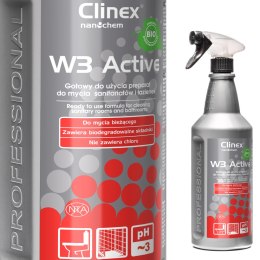 Środek płyn do mycia sanitariatów i łazienek na bazie kwasu cytrynowego CLINEX W3 Active BIO 1L Clinex