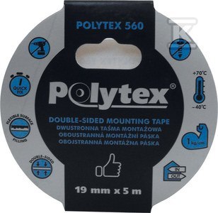 TAŚMA DWUSTRONNA BIAŁA 19MMX1,1MMX5M ANTICOR