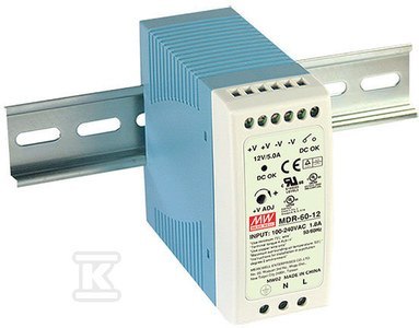 ZASIL.NA SZYNĘ DIN 60W 12V 5A MEAN WELL