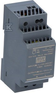 ZASILACZ NA SZYNĘ DIN 24W 12VDC MEAN WELL