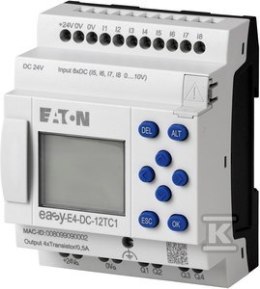 EASYE4,24VDC,8DI(4AI),4DO-T,Z WYŚW. EATON