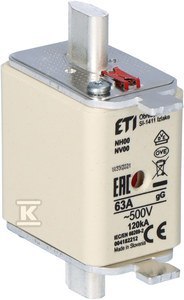 NH00 GG 63A/500V WKŁ.ZWŁ. KOMBI ETI