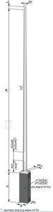 SŁUP NT S-60PC STOŻEK/ŚCIANKA 3MM ELEKTROMONTAŻ
