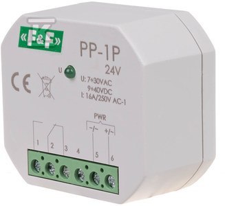 PP-1P 24V PRZEKAŹ.ELE.1P 16A P/T F&F