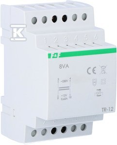 TR-12-TRAFO SIEC.230/12V~,0,66A,8VA,TH35 F&F