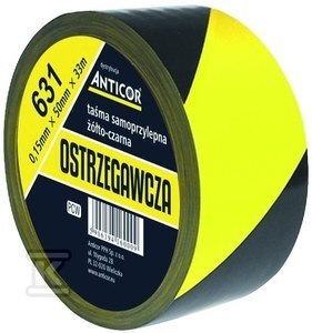 TAŚMA OSTRZEG.ŻÓŁTO-CZARNA 631 50MMX ANTICOR