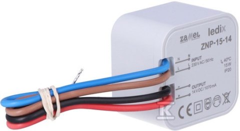ZASIL.LED 14V DC 15W DOPUSZKOWY ZAMEL