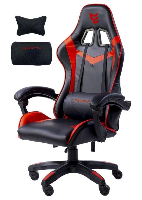 ..Fotel obrotowy gamingowy HERO RED PU Prototype ..Fotel obrotowy gamingowy HERO RED PU Prototype
