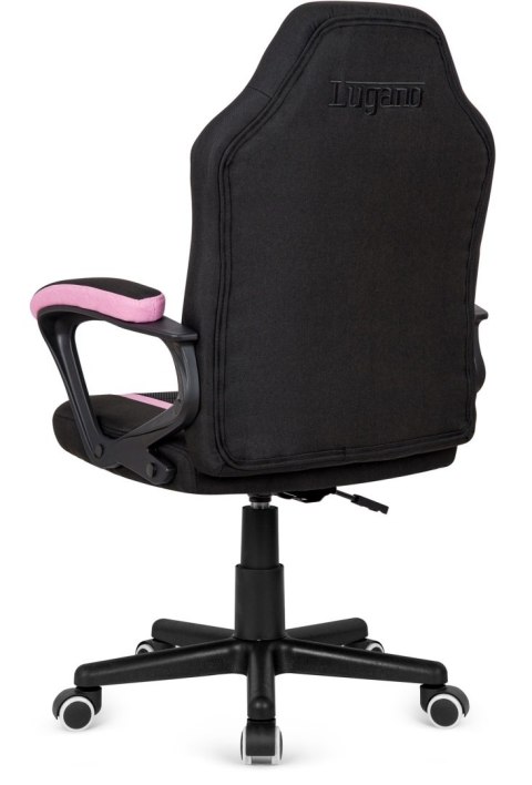 Fotel obrotowy do biurka OUTLET MARIO BLACK PINK Fabric Lugano Fotel obrotowy do biurka OUTLET MARIO BLACK PINK Fabric Lugano