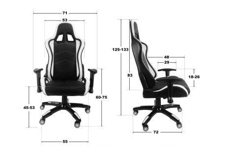 Fotel obrotowy gamingowy GTR WHITE PRO-XL Prototype Fotel obrotowy gamingowy GTR WHITE PRO-XL Prototype