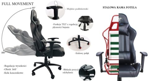 Fotel obrotowy gamingowy WARRIOR RED PRO-XL Prototype Fotel obrotowy gamingowy WARRIOR RED PRO-XL Prototype