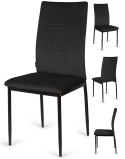 Krzesła tapicerowane Zestaw 4 VALVA DUO BLACK VELVET Lugano