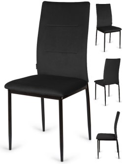 Krzesła tapicerowane Zestaw 4 VALVA DUO BLACK VELVET Lugano