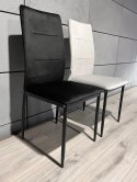 Krzesła tapicerowane Zestaw 4 VALVA DUO BLACK VELVET Lugano