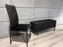 Krzesła tapicerowane Zestaw 4 VALVA DUO BLACK VELVET Lugano