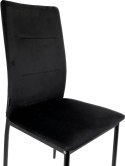 Krzesła tapicerowane Zestaw 4 VALVA DUO BLACK VELVET Lugano