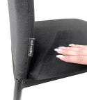 Krzesła tapicerowane Zestaw 4 VALVA DUO BLACK VELVET Lugano