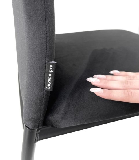 Krzesła tapicerowane Zestaw 4 VALVA DUO BLACK VELVET Lugano Krzesła tapicerowane Zestaw 4 VALVA DUO BLACK VELVET Lugano