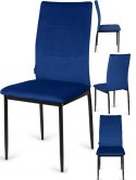 Krzesła tapicerowane Zestaw 4 VALVA DUO VELVET BLUE Lugano