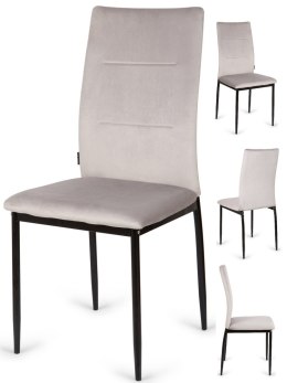Krzesła tapicerowane Zestaw 4 VALVA DUO VELVET BROWN Lugano