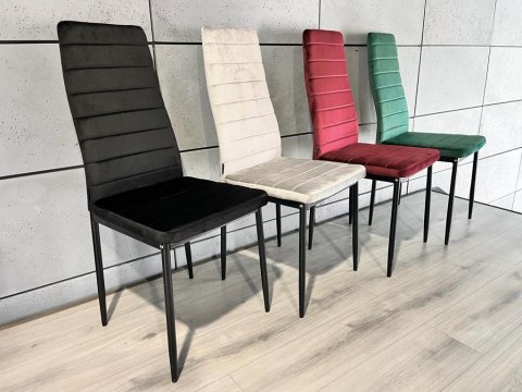 Krzesła tapicerowane zestaw 4 VALVA LINE VELVET BLACK Lugano Krzesła tapicerowane zestaw 4 VALVA LINE VELVET BLACK Lugano