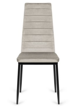 Krzesła tapicerowane zestaw 4 VALVA LINE VELVET GREY Lugano