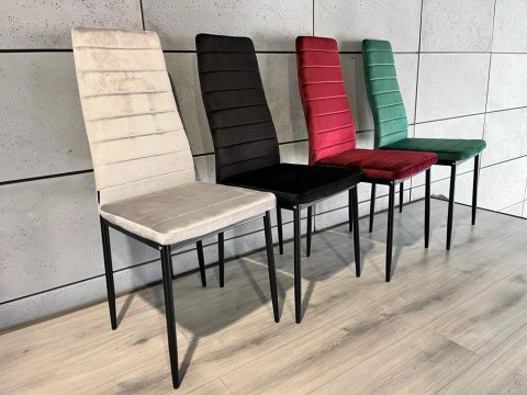 Krzesła tapicerowane zestaw 4 VALVA LINE VELVET GREY Lugano Krzesła tapicerowane zestaw 4 VALVA LINE VELVET GREY Lugano