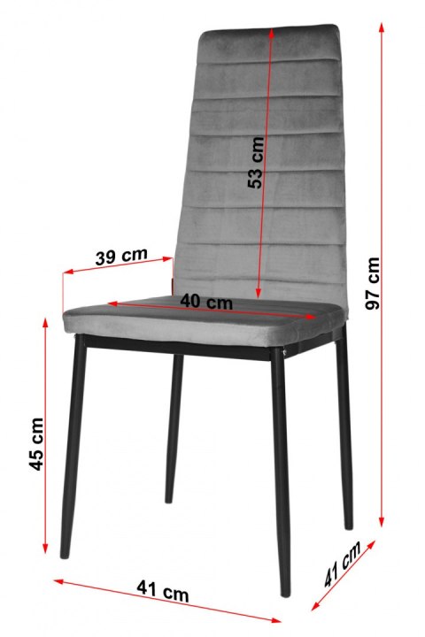 Krzesła tapicerowane zestaw 4 VALVA LINE VELVET GREY Lugano Krzesła tapicerowane zestaw 4 VALVA LINE VELVET GREY Lugano