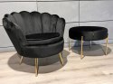 Krzesło Fotel Muszla Lugano DONNA VELVET BLACK Lugano