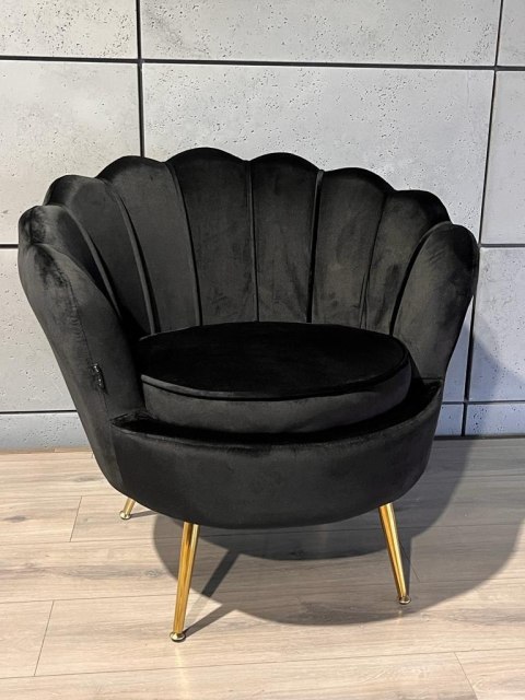 Krzesło Fotel Muszla Lugano DONNA VELVET BLACK Lugano Krzesło Fotel Muszla Lugano DONNA VELVET BLACK Lugano