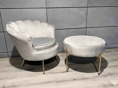 Krzesło Fotel Muszla Lugano DONNA VELVET GREY Lugano Krzesło Fotel Muszla Lugano DONNA VELVET GREY Lugano