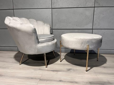 Krzesło Fotel Muszla Lugano DONNA VELVET GREY Lugano Krzesło Fotel Muszla Lugano DONNA VELVET GREY Lugano
