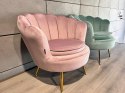 Krzesło Fotel Muszla Lugano DONNA VELVET PINK OUTLET Lugano