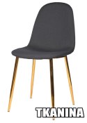 Krzesło GIULIA DARK GREY FABRIC GOLD Lugano