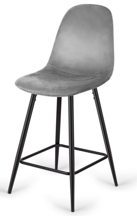 Krzesło barowe AVA GREY VELVET hoker BAR Lugano Krzesło barowe AVA GREY VELVET hoker BAR Lugano