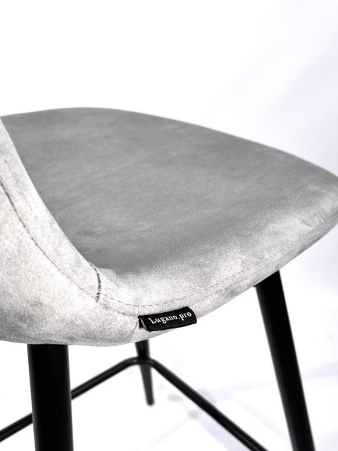 Krzesło barowe AVA GREY VELVET hoker BAR Lugano Krzesło barowe AVA GREY VELVET hoker BAR Lugano