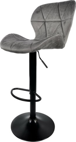 Krzesło barowe SMILE VASTO GREY VELVET hoker Lugano