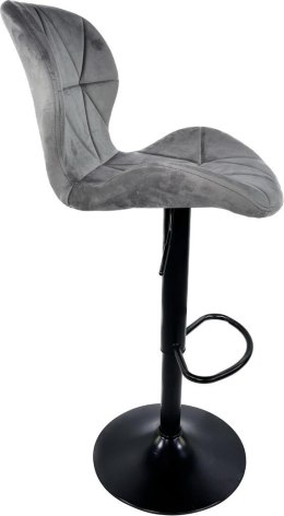 Krzesło barowe SMILE VASTO GREY VELVET hoker Lugano