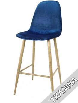 Krzesło barowe hoker AVOLA BLUE VELVET Lugano
