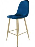 Krzesło barowe hoker AVOLA BLUE VELVET Lugano