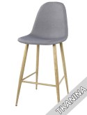Krzesło barowe hoker AVOLA LIGHT GREY FABRIC Lugano