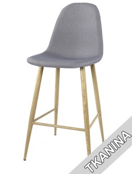 Krzesło barowe hoker AVOLA LIGHT GREY FABRIC Lugano