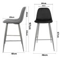 Krzesło barowe hoker AVOLA LIGHT GREY FABRIC Lugano