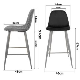 Krzesło barowe hoker AVOLA LIGHT GREY FABRIC Lugano