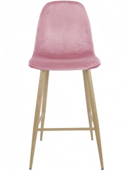 Krzesło barowe hoker AVOLA PINK VELVET Lugano