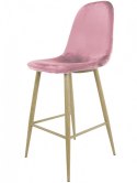 Krzesło barowe hoker AVOLA PINK VELVET Lugano